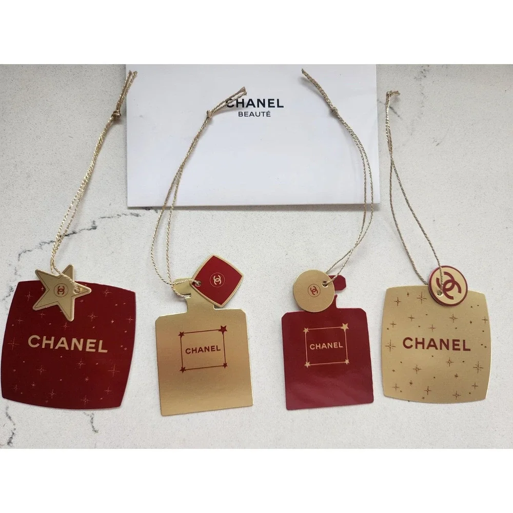 NIB Chanel Small Paper Logo Label Tags Set of 4